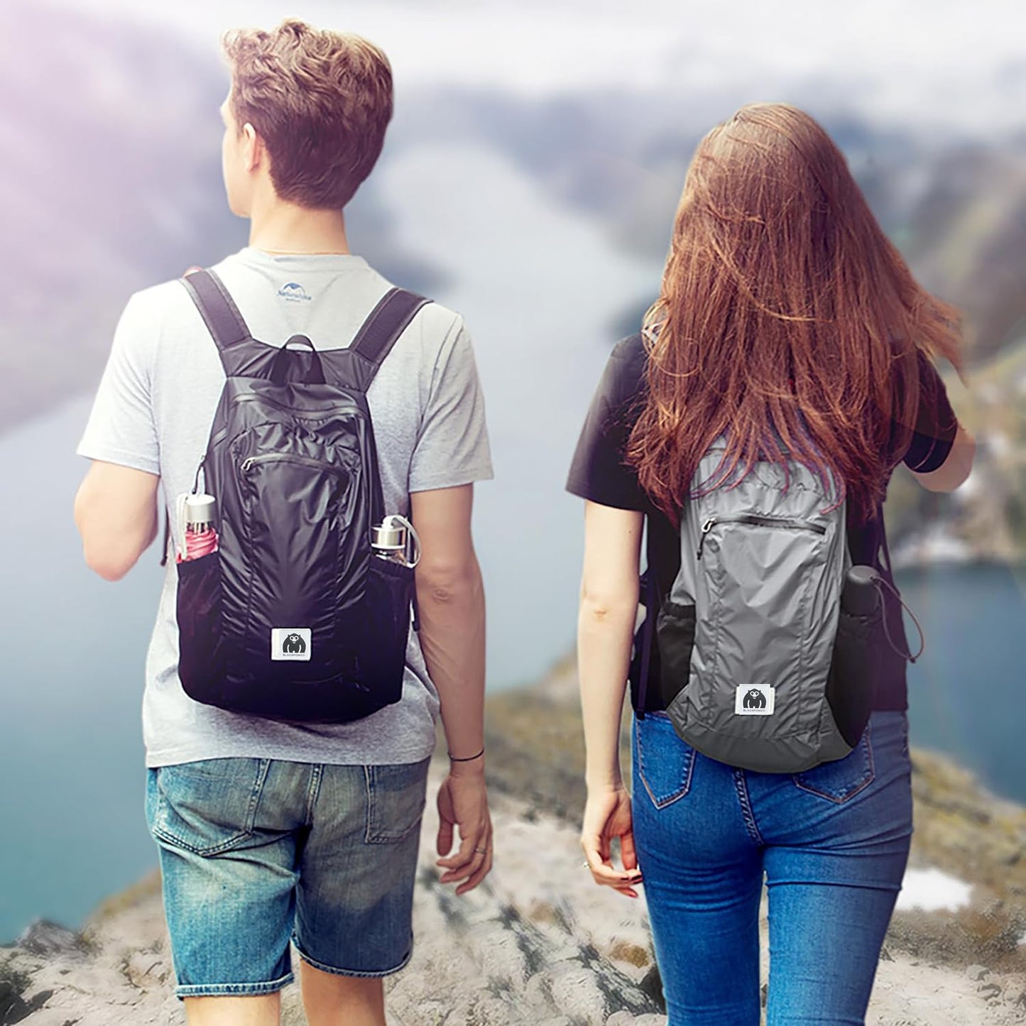 Blackpongo Folding Backpack Lightweight Mountaineering Bag Men's Portable Waterproof Outdoor Hiking Backpack Lightweight Bag