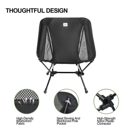 BLACKPONGO Lune Ultralight Moon Camping Chair - outdoor use detail