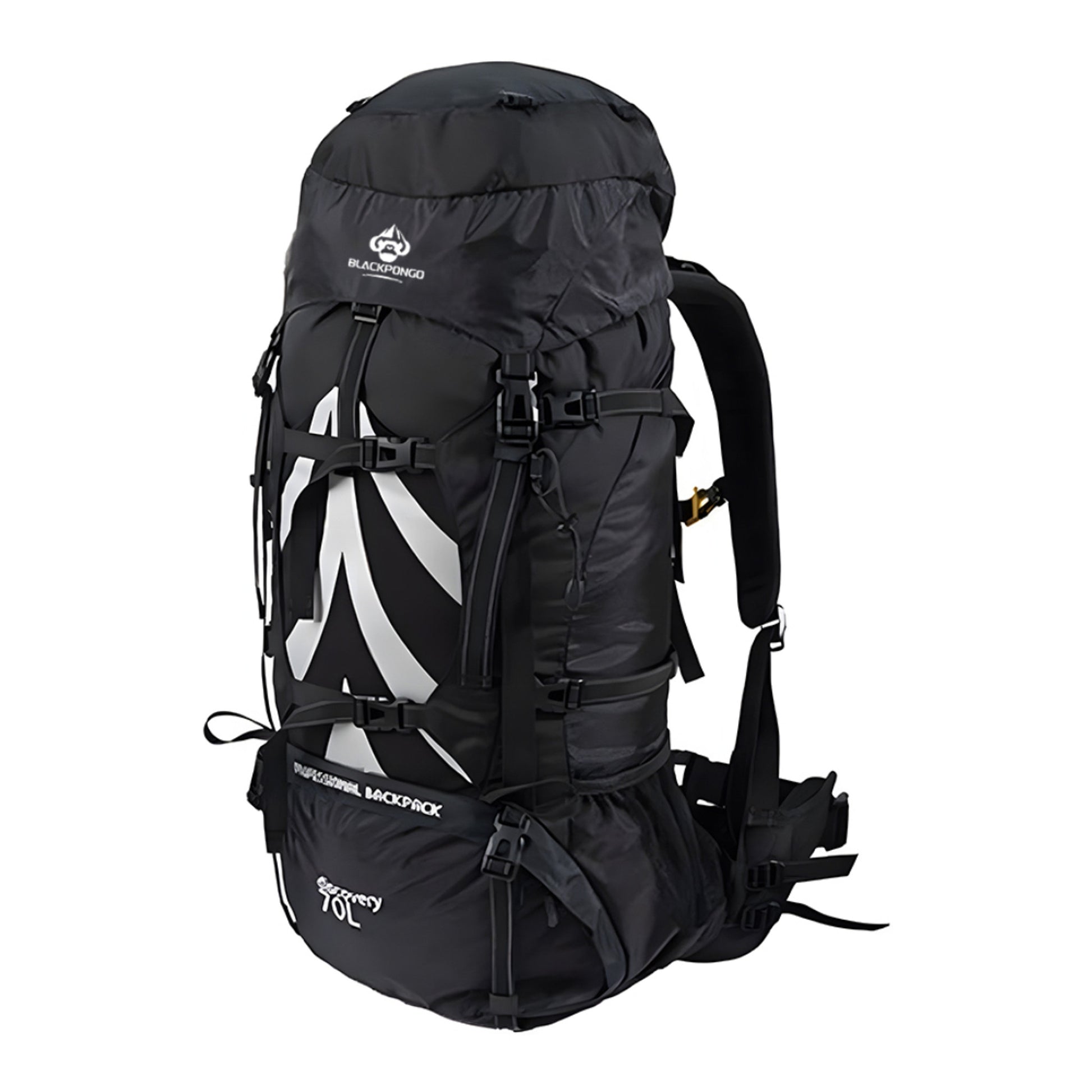 BLACKPONGO SummitPro 70L Mountaineering Backpack with Rain Cover - outdoor use detail