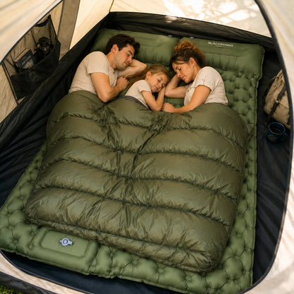 BLACKPONGO TerraAir Inflatable Sleeping Pad with Foot Pump - outdoor use detail