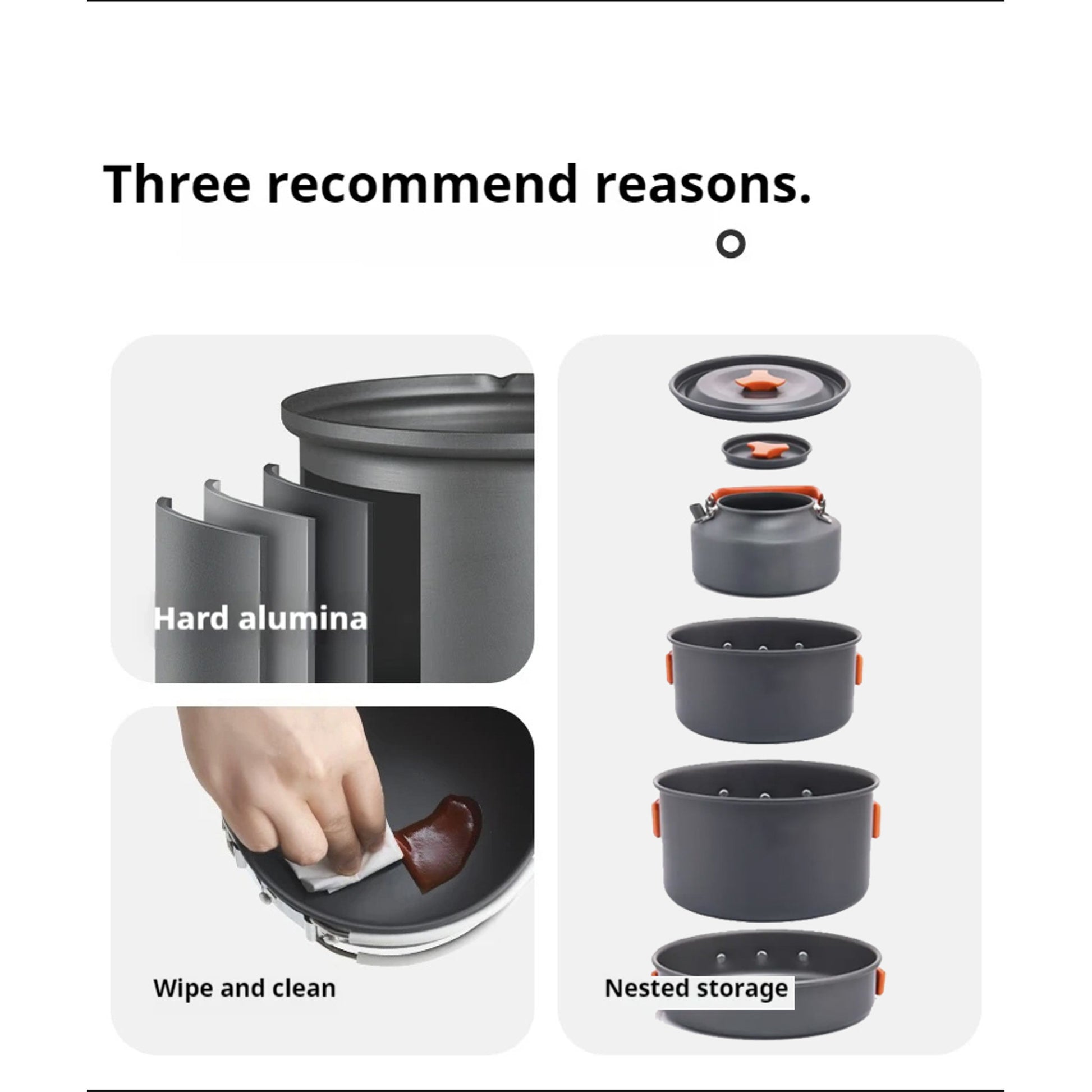 BLACKPONGO WispCook 4-Piece Camping Cookware Set with 1.1L Kettle - outdoor use detail