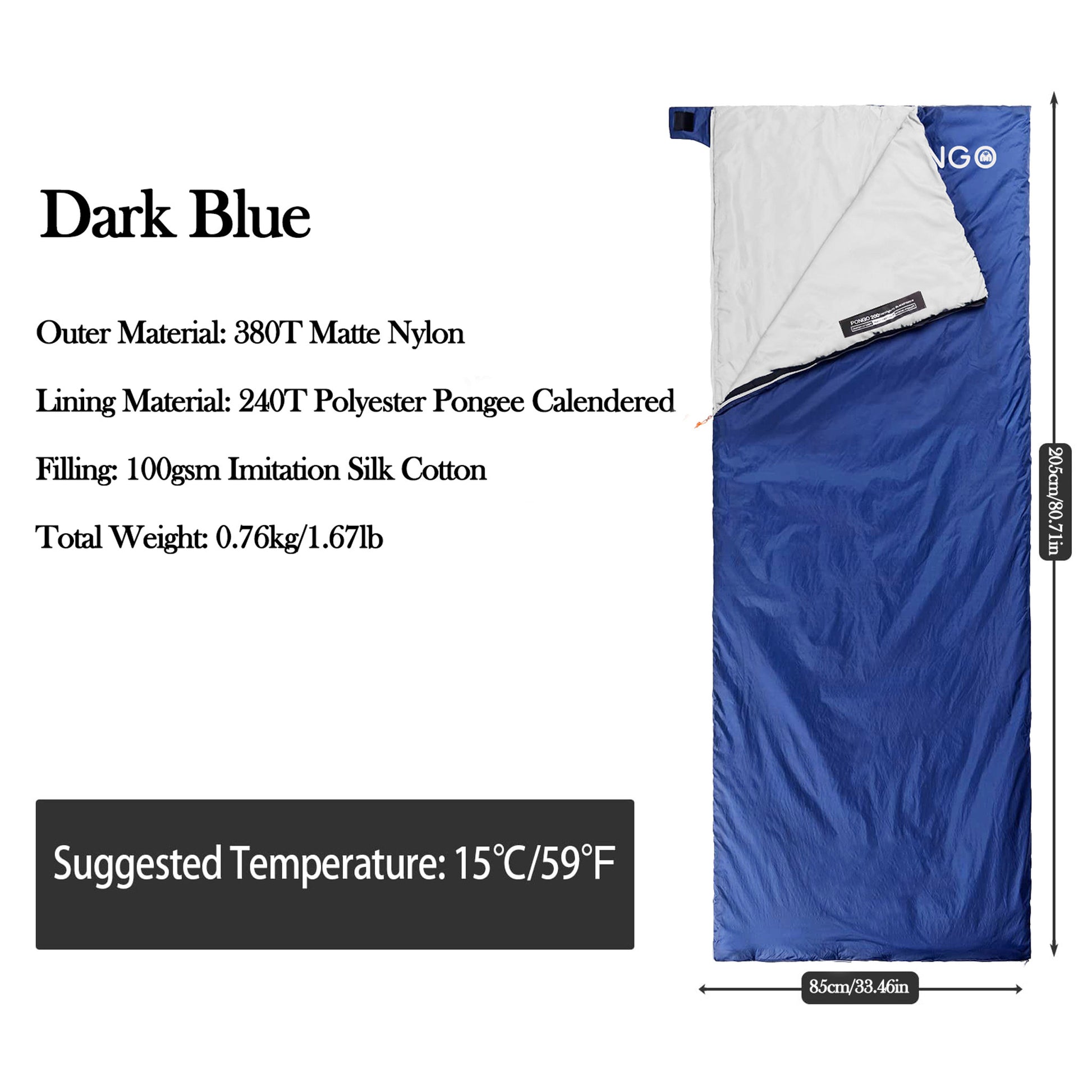 BLACKPONGO ZipNest LW200 Ultralight Envelope Sleeping Bag - outdoor use detail