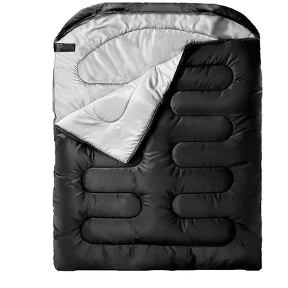Double Sleeping Bag for Adults Men Women, XL Queen Size Two Person Sleeping Bag for All Season Camping Hiking Backpacking 2 Person Sleeping Bags for Cold Weather & Warm