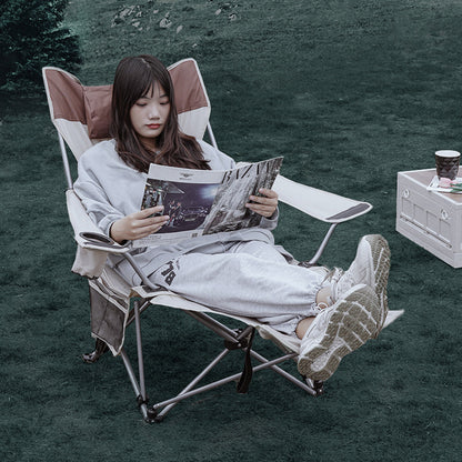 Blackpongo Outdoor Camping Folding Chair Nap Camping Portable Footrest Chair Sitting And Lying Reclining Chair