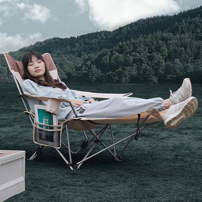 Blackpongo Outdoor Camping Folding Chair Nap Camping Portable Footrest Chair Sitting And Lying Reclining Chair