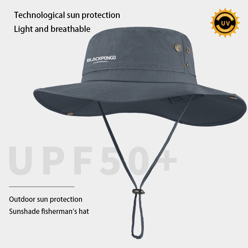 Blackpongo Summer sun protection UPF50+ fisherman hat outdoor fishing sun hat large brim sun hat head circumference 58-66cm