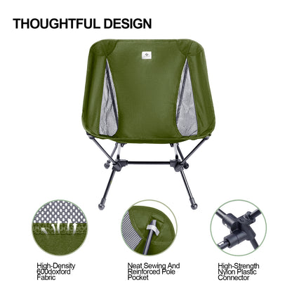Blackpongo outdoor folding chair aluminum alloy ultra-light portable fishing chair back stool camping moon chair load-bearing 150 kg