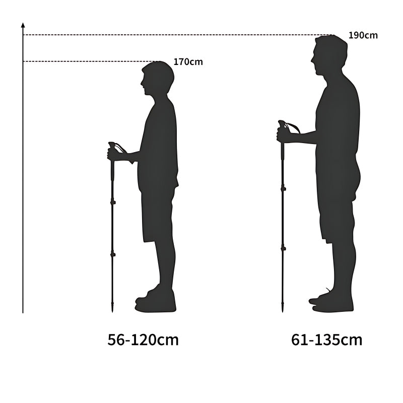 Blackpongo ST01 Trekking Pole 3-Section Telescopic Folding Pole Aluminum Alloy Hiking Climbing Outdoor Walking Stick 1 Stick