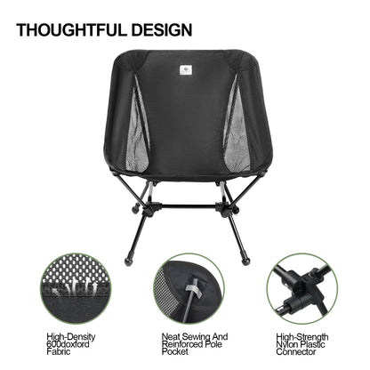 Blackpongo outdoor folding chair aluminum alloy ultra-light portable fishing chair back stool camping moon chair load-bearing 150 kg