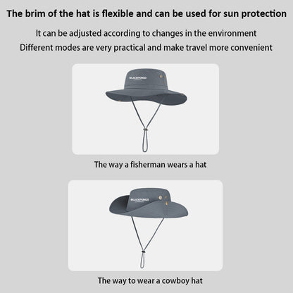 Blackpongo Summer sun protection UPF50+ fisherman hat outdoor fishing sun hat large brim sun hat head circumference 58-66cm