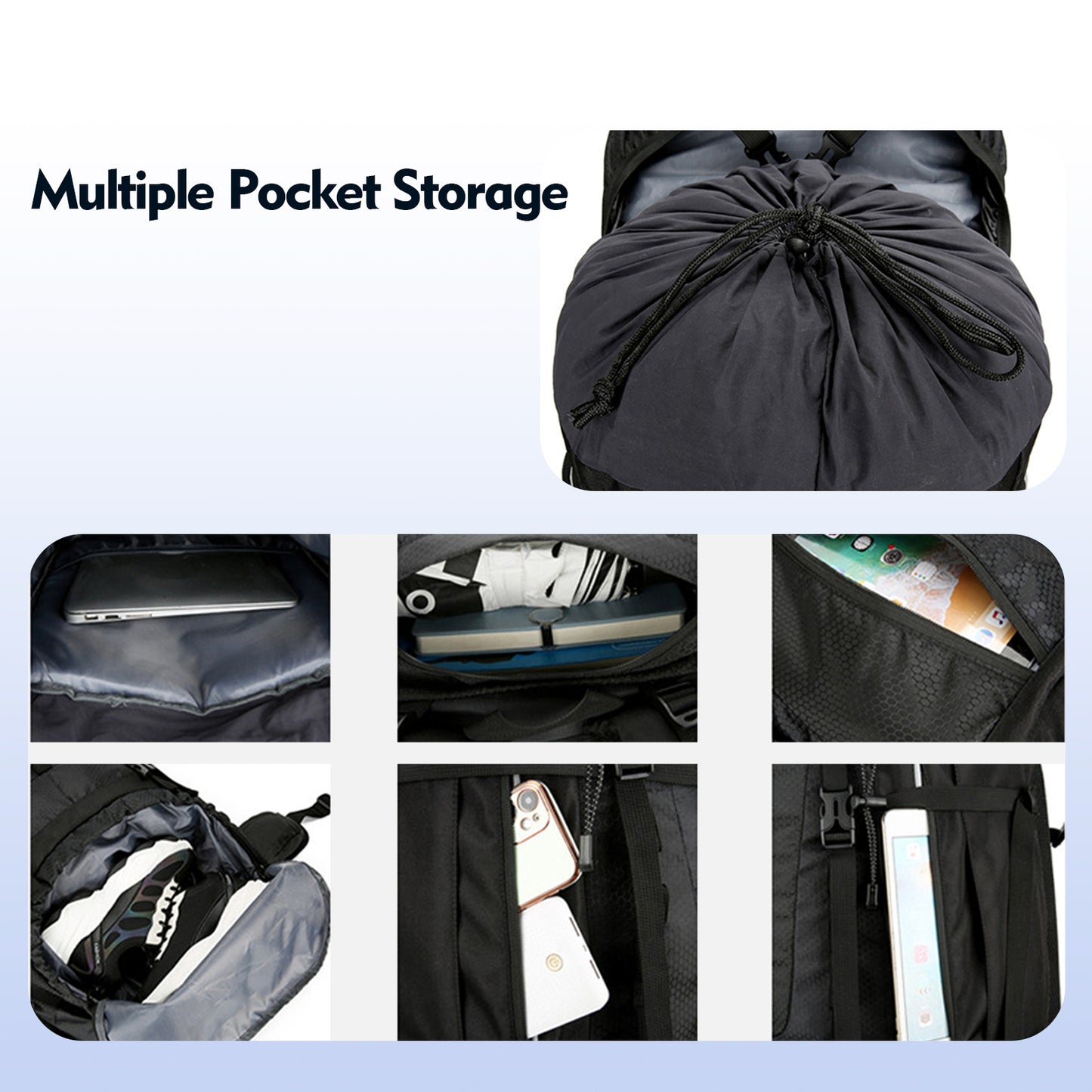 Blackpongo Multi functional large capacity waterproof backpack for hiking and outdoor activities