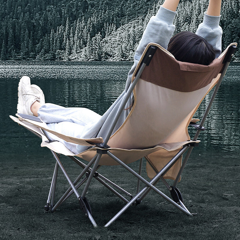 Blackpongo Outdoor Camping Folding Chair Nap Camping Portable Footrest Chair Sitting And Lying Reclining Chair