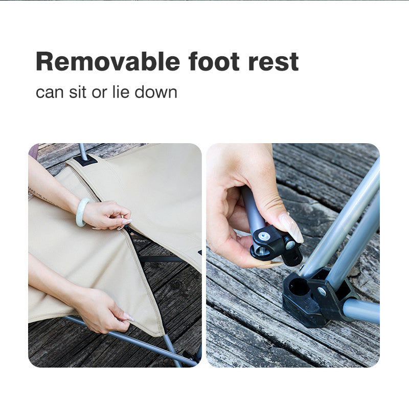 Blackpongo Outdoor Camping Folding Chair Nap Camping Portable Footrest Chair Sitting And Lying Reclining Chair