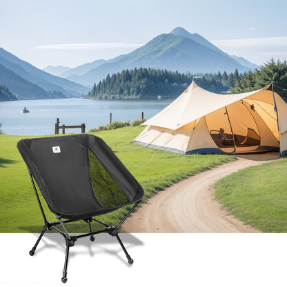 Blackpongo outdoor folding chair aluminum alloy ultra-light portable fishing chair back stool camping moon chair load-bearing 150 kg