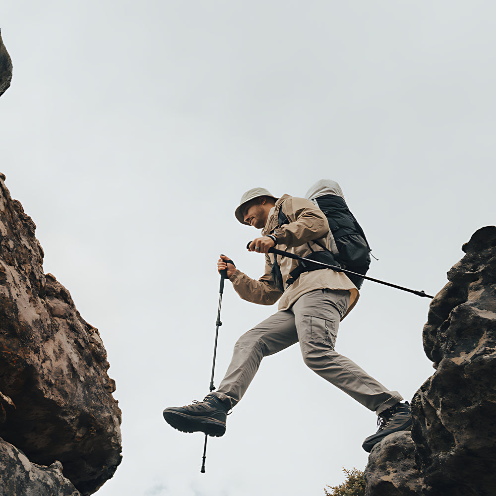 Blackpongo ST03 Trekking Pole 3-Section Telescopic Folding Pole Aluminum Alloy Hiking Climbing Outdoor Walking Stick 1 Stick