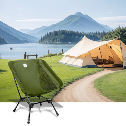 Blackpongo outdoor folding chair aluminum alloy ultra-light portable fishing chair back stool camping moon chair load-bearing 150 kg