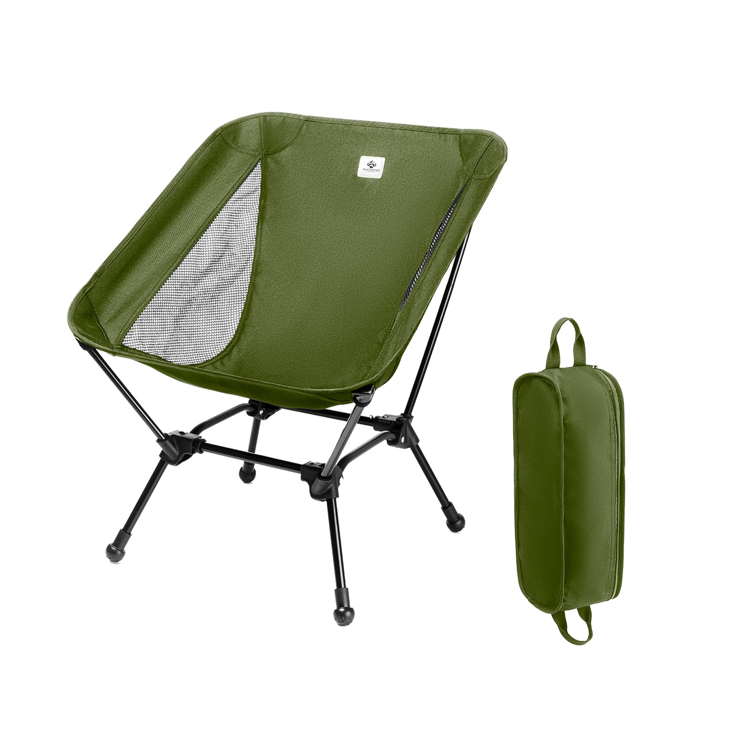 Blackpongo outdoor folding chair aluminum alloy ultra-light portable fishing chair back stool camping moon chair load-bearing 150 kg