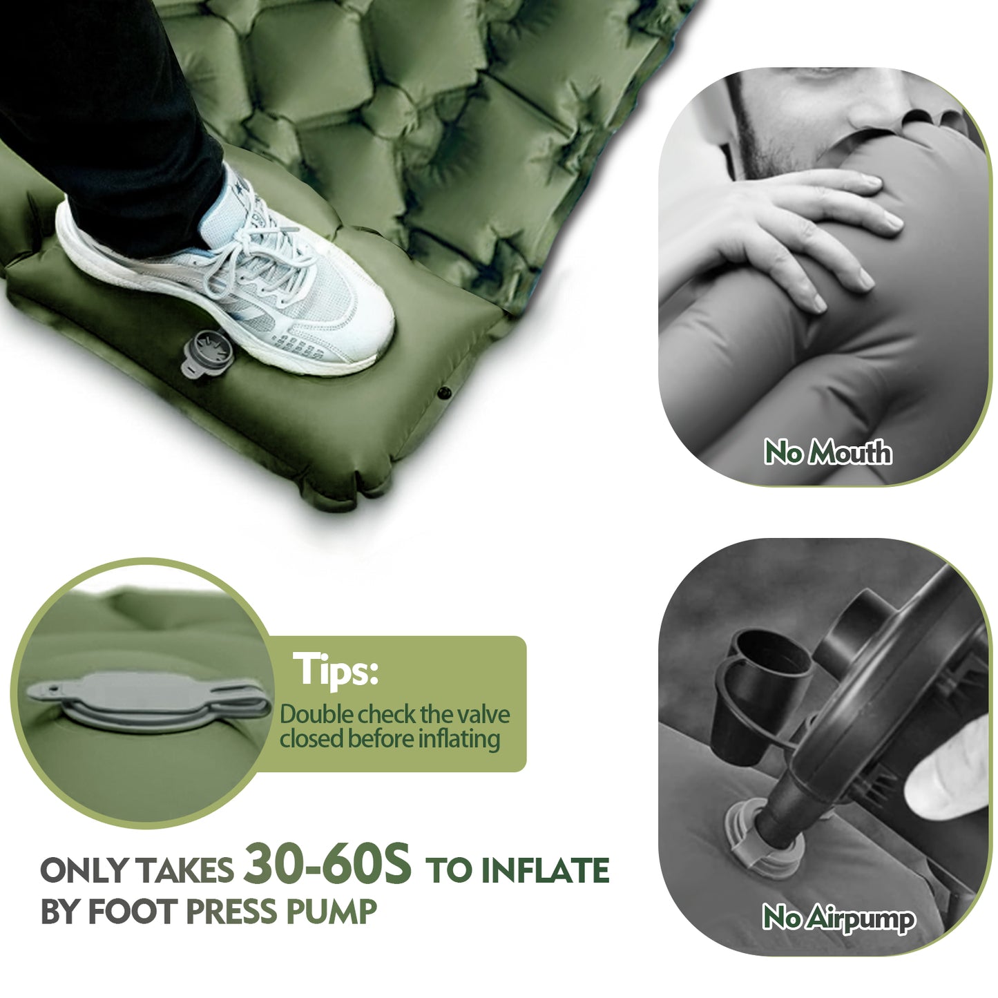 Blackpongo Nylon TPU inflatable cushion ultra-light portable durable waterproof tear-resistant spliced sleeping pads