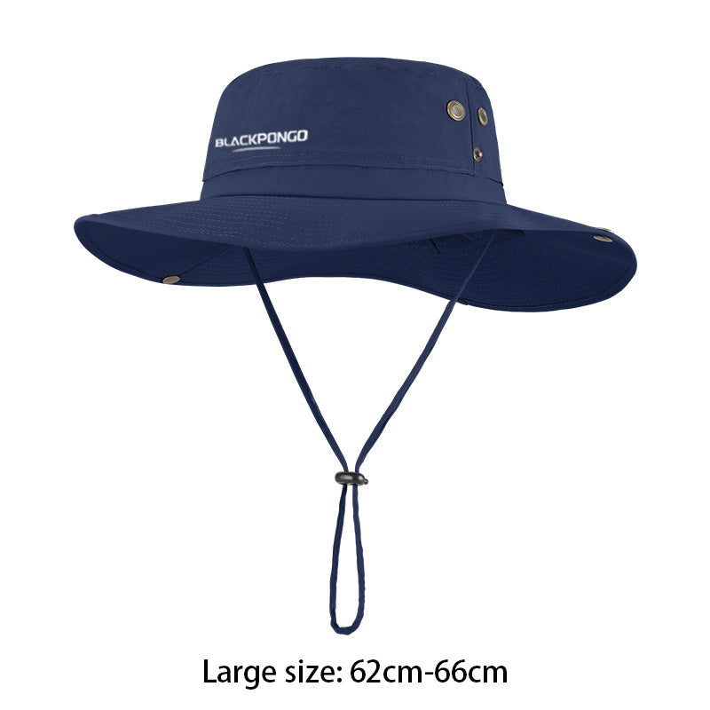 Blackpongo Summer sun protection UPF50+ fisherman hat outdoor fishing sun hat large brim sun hat head circumference 58-66cm